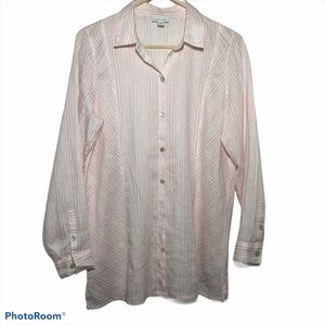- J jill. Linen pink women’s‎ top , long sleeves Sz S